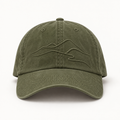 Washed Olive Contour Stitch Baseball Cap — product view
