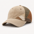 Earth-Tone Patchwork Canvas Baseball Cap — product view