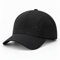 Black Sculpted Linework Baseball Cap — product view