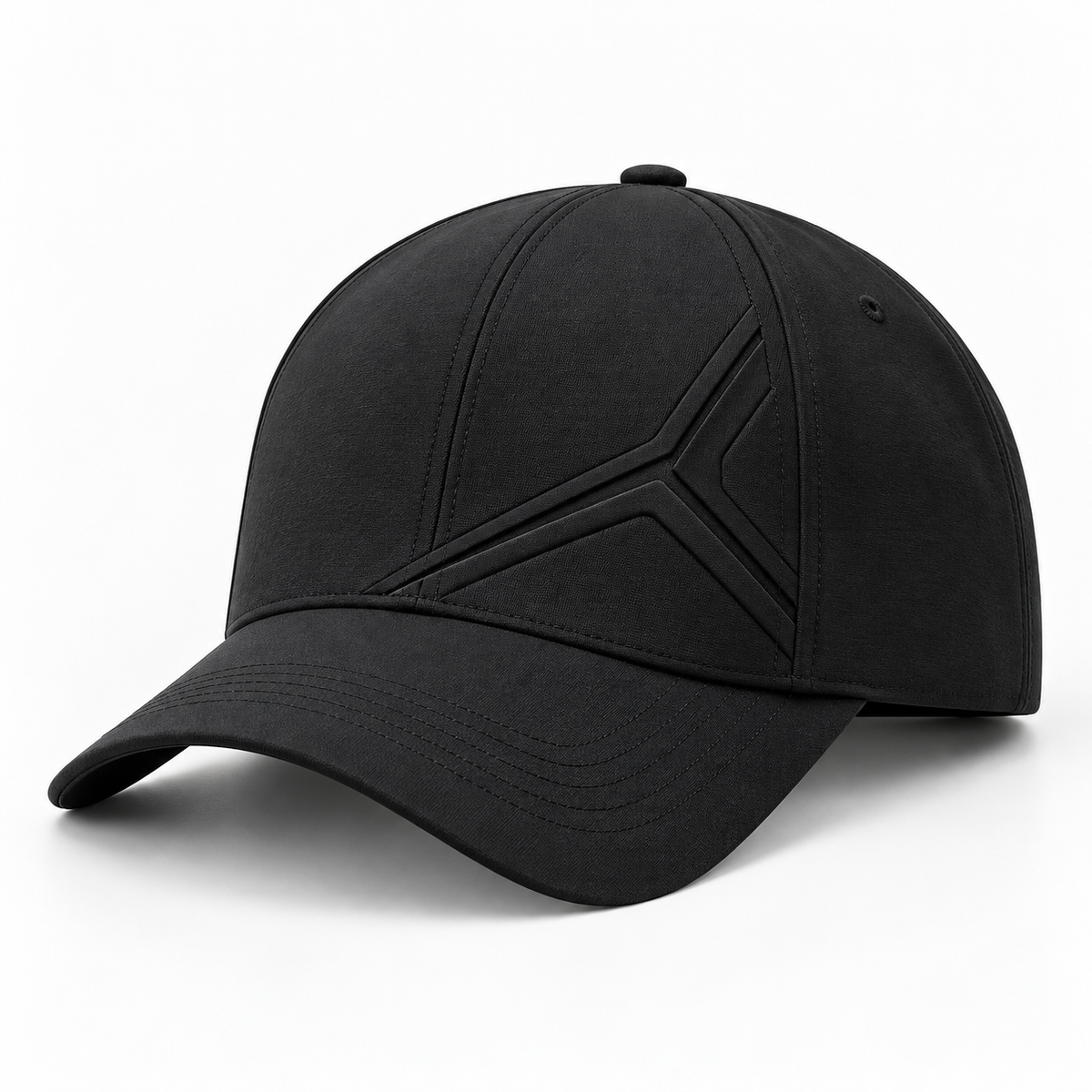 Black Sculpted Linework Baseball Cap — product view