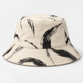 Ivory Ink-Brush Canvas Bucket Hat — product view