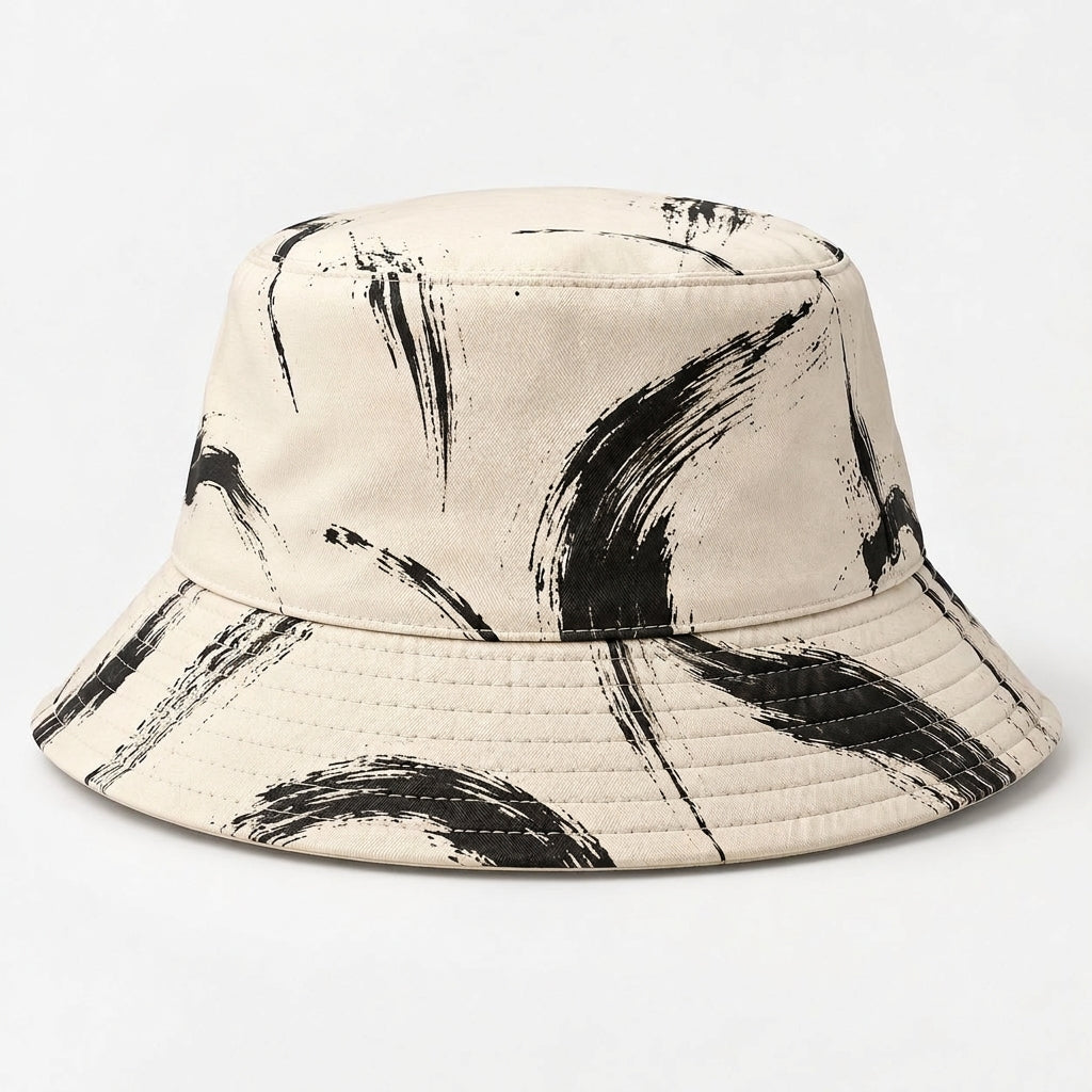 Ivory Ink-Brush Canvas Bucket Hat — alternate view
