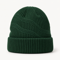 Forest Green Wave-Knit Beanie — product view